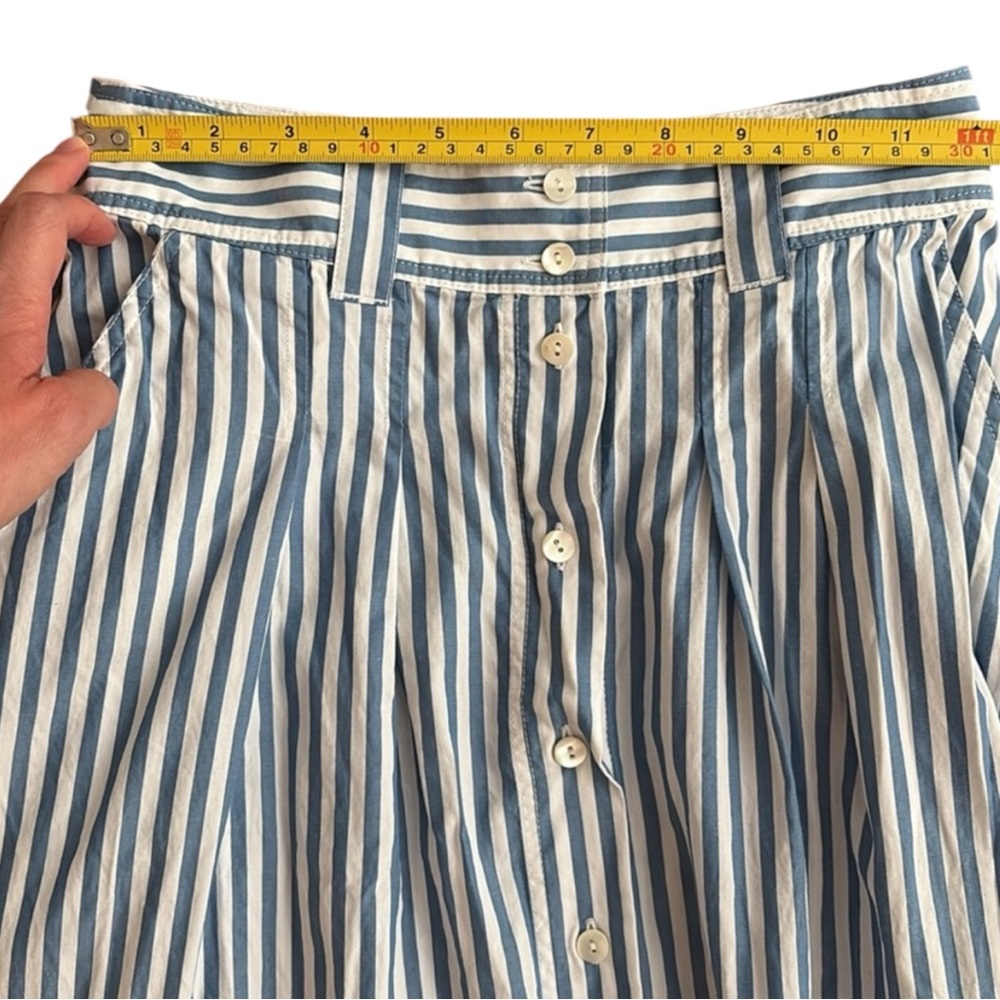 Sézane Clarine Flared Midi Skirt | Blue & White Striped| FR 34 / US 2 Twice Worn - Picture 7 of 9